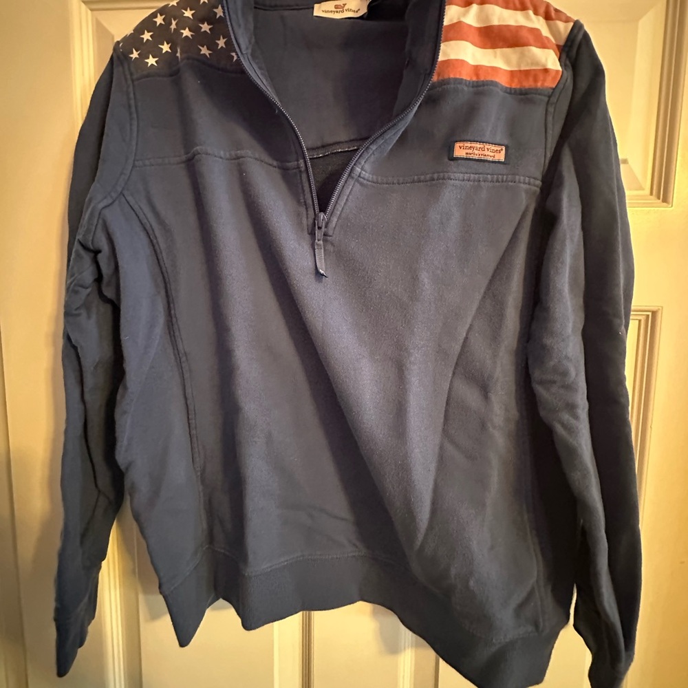 Vineyard Vines Half-Zip Sweater women’s American flag size XL